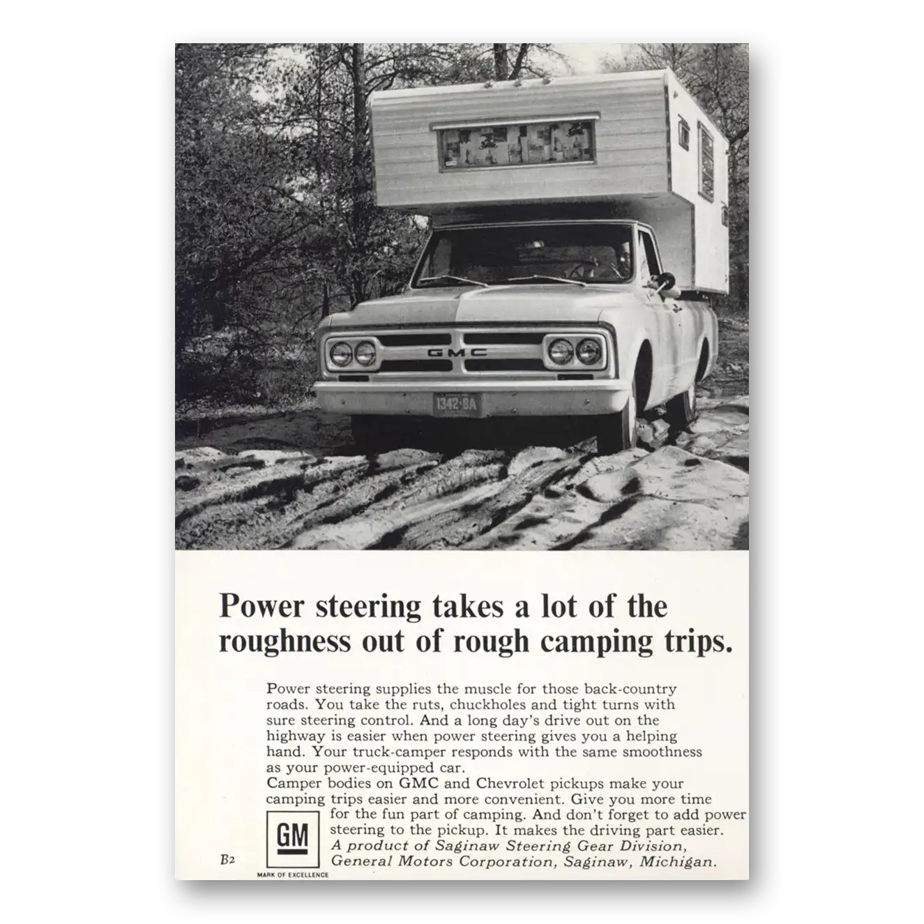 1967 Chevrolet Custom Camper Power Steering Roughness Out of Rough Camping Vintage Magazine Print Ad