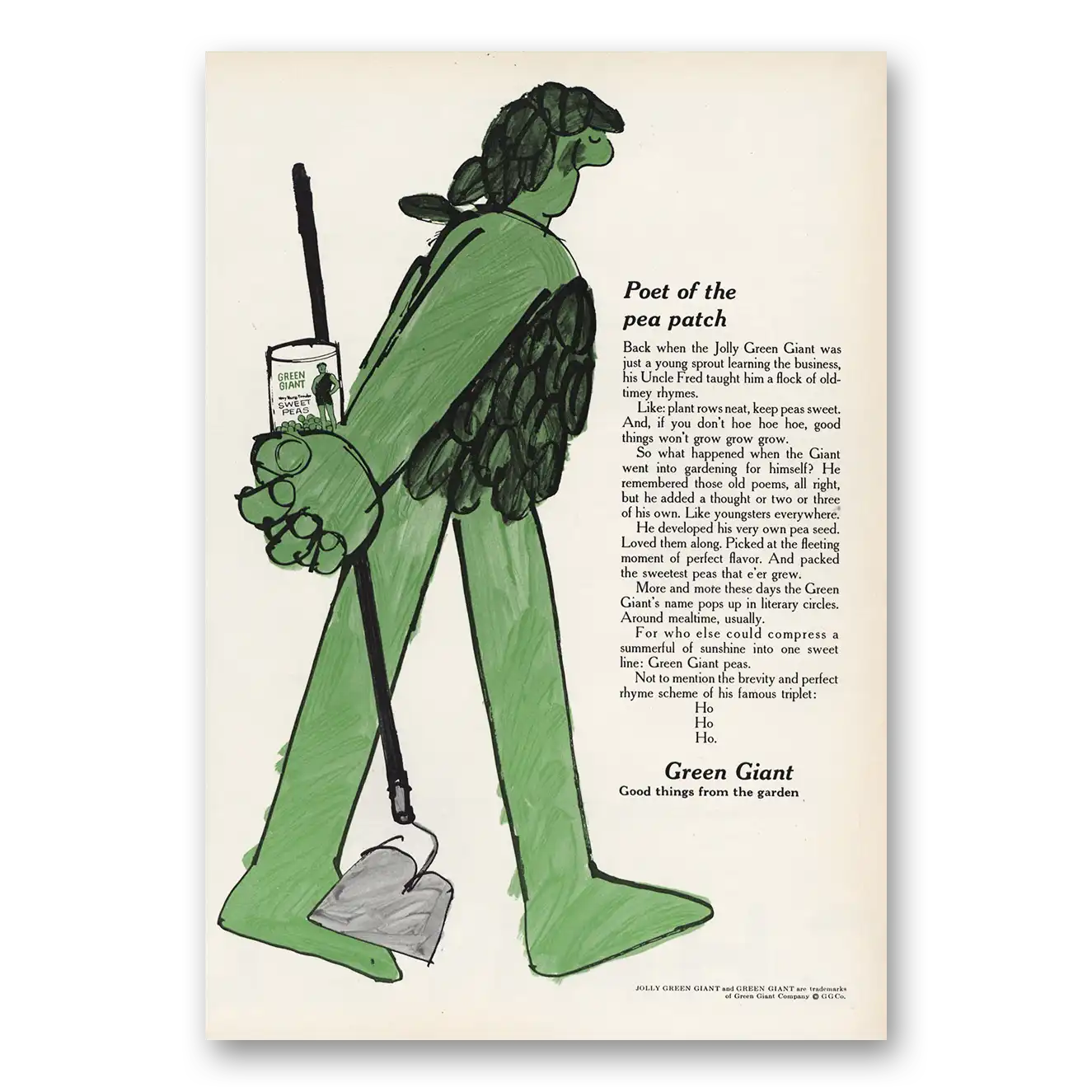 1967 Green Giant Poet of the Pea Patch Vintage Magazine Print Ad