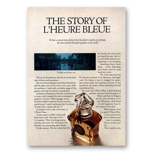 1967 L'heure Bleue Perfume Story of L Heure Bleue Vintage Magazine Print Ad