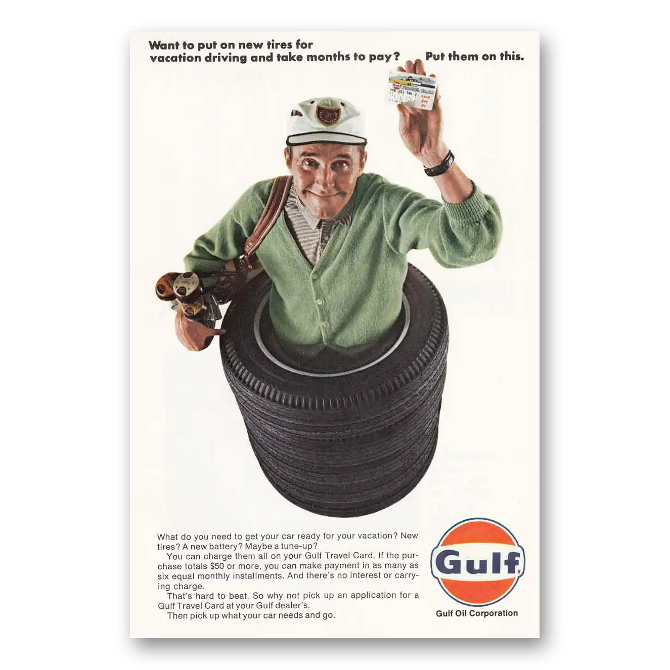 1967 Gulf Oil Put Them on This Vintage Magazine Print Ad