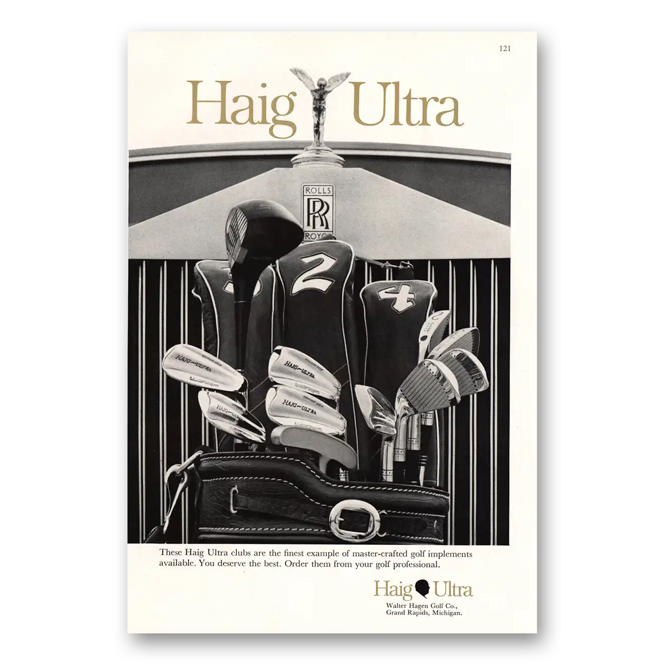 1967 Haig Ultra Golf Clubs Master Crafted Golf Vintage Magazine Print Ad