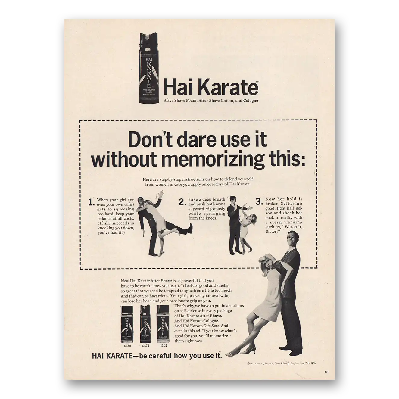 1967 Hai Karate Don’t Dare Use Without Memorizing Vintage Magazine Print Ad