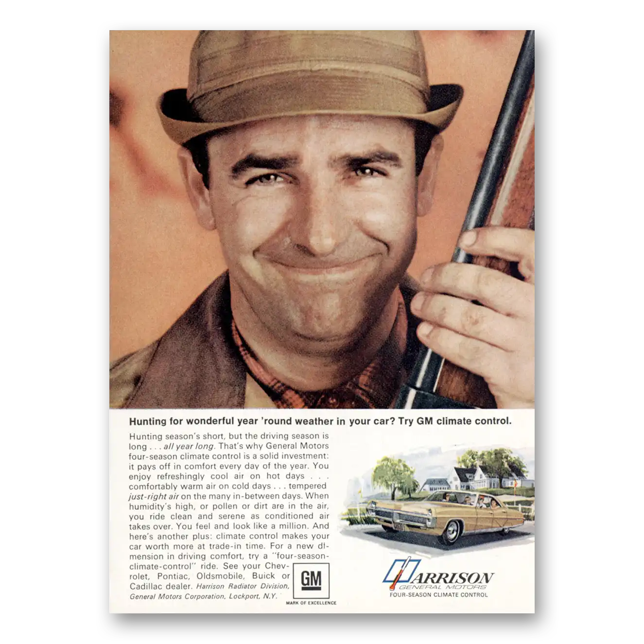 1967 GM Harrison Hunting for Wonderful Year Round Weather Vintage Magazine Print Ad