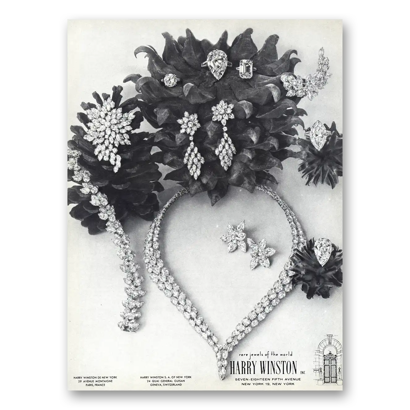 1967 Harry Winston Jewelry Rare Jewels Vintage Magazine Print Ad