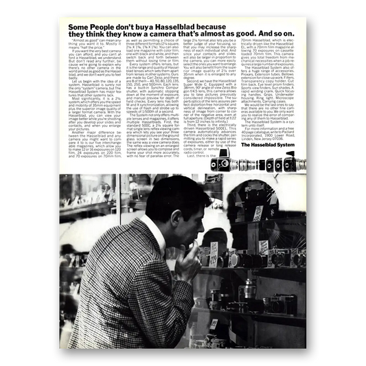 1967 Hasselblad Think They Know a Cameras Thats Almost As Good Vintage Magazine Print Ad