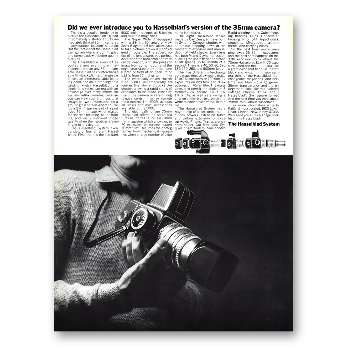 1967 Hasselblad Version of the 35mm Camera Vintage Magazine Print Ad