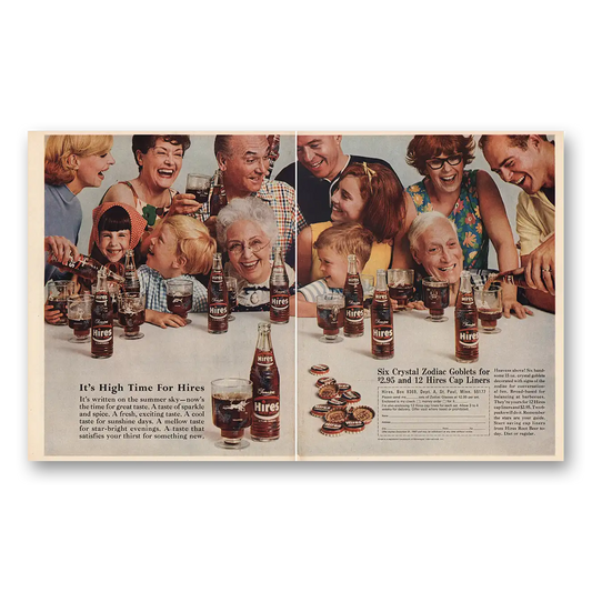 1967 Hires Root Beer High Time for Hires Vintage Magazine Print Ad