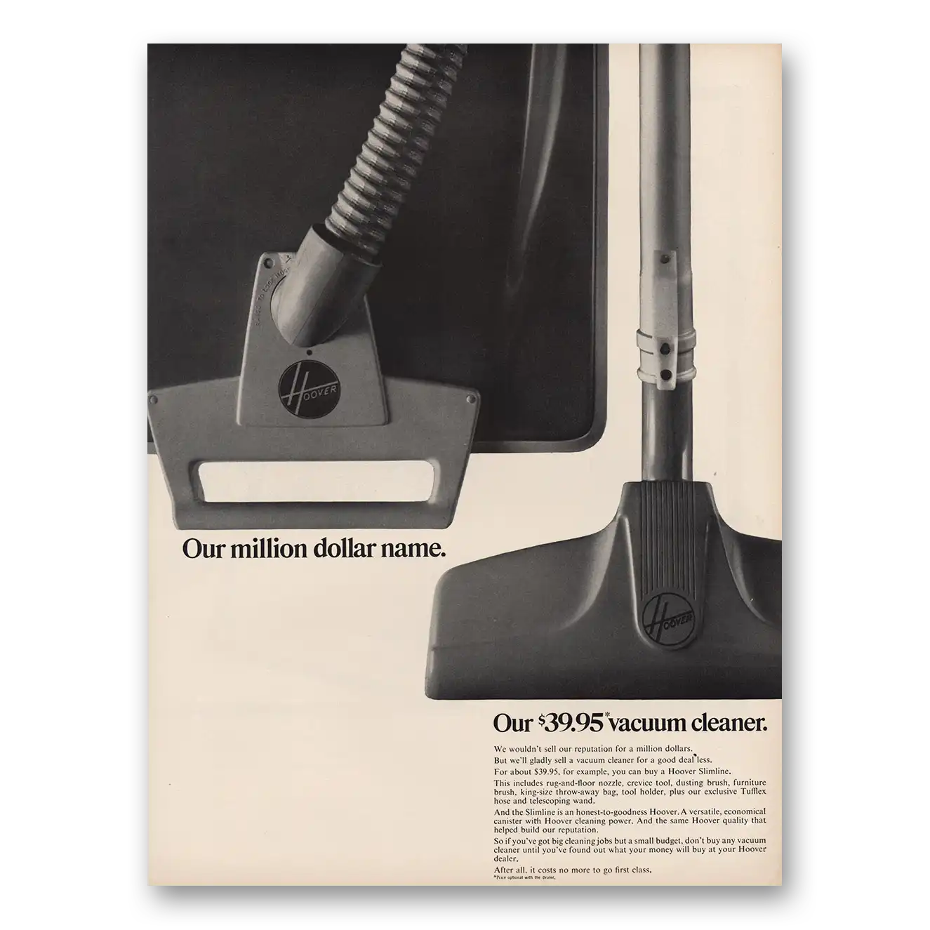 1967 Hoover Vacuum Million Dollar Name Vintage Magazine Print Ad