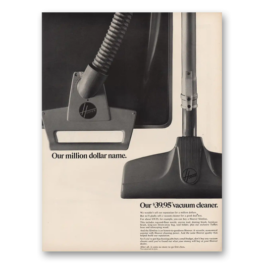 1967 Hoover Vacuum Million Dollar Name Vintage Magazine Print Ad