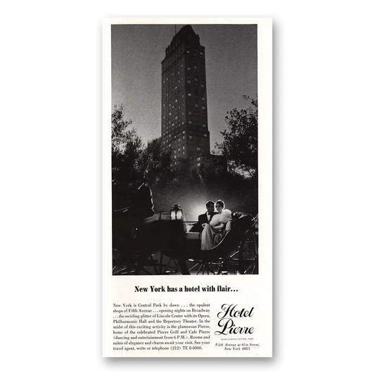 1967 Hotel Pierre New York Has a Hotel With Flair Vintage Magazine Print Ad