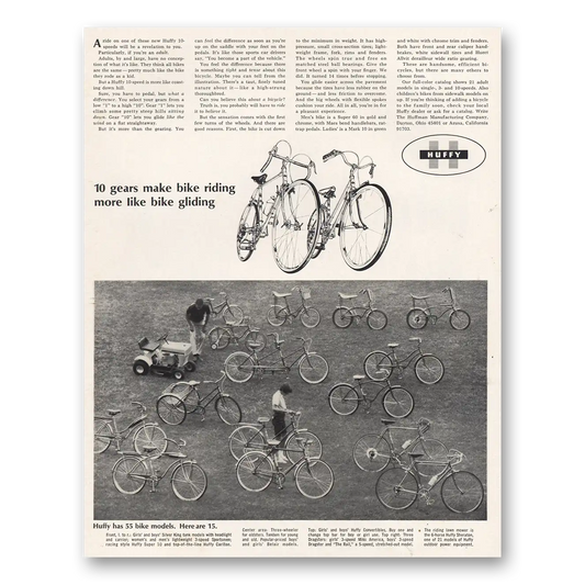 1967 Huffy 10 Gears Bike Riding Vintage Magazine Print Ad