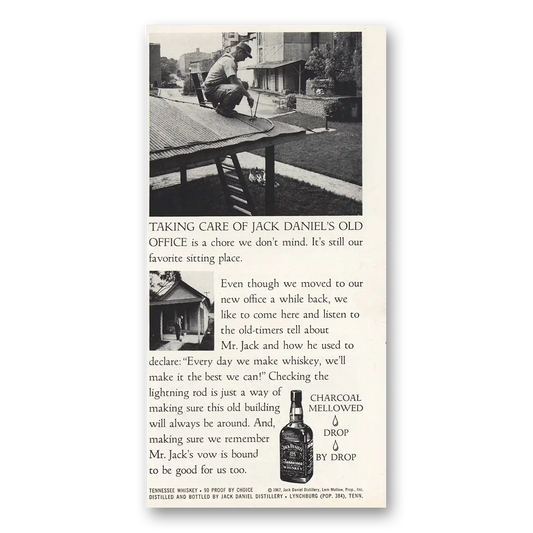 1967 Jack Daniels Taking Care of Old Office Vintage Magazine Print Ad