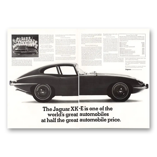 1967 Jaguar XKE Worlds Greatest Automobiles Vintage Magazine Print Ad