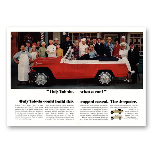 1967 Jeep Jeepster Holy Toledo What a Car Only Toledo Could Vintage Magazine Print Ad