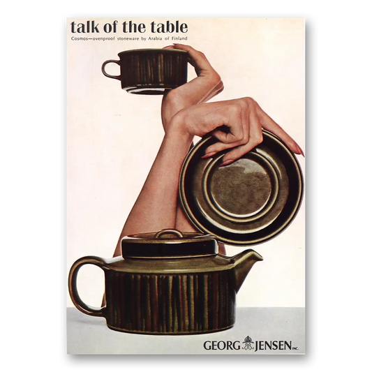 1967 Georg Jensen Talk of the Table Vintage Magazine Print Ad