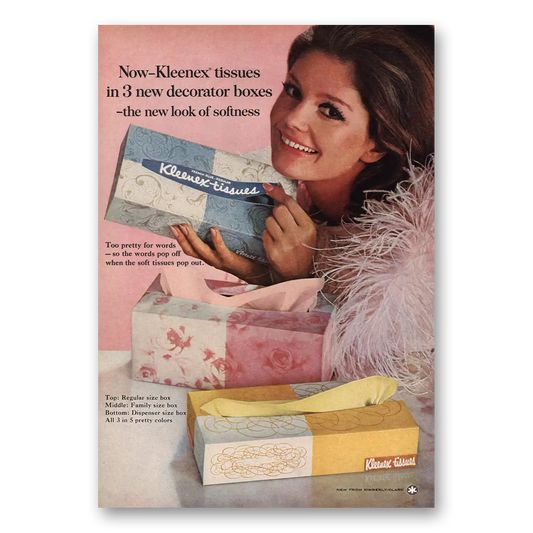 1967 Kleenex Decorator Boxes Vintage Magazine Print Ad