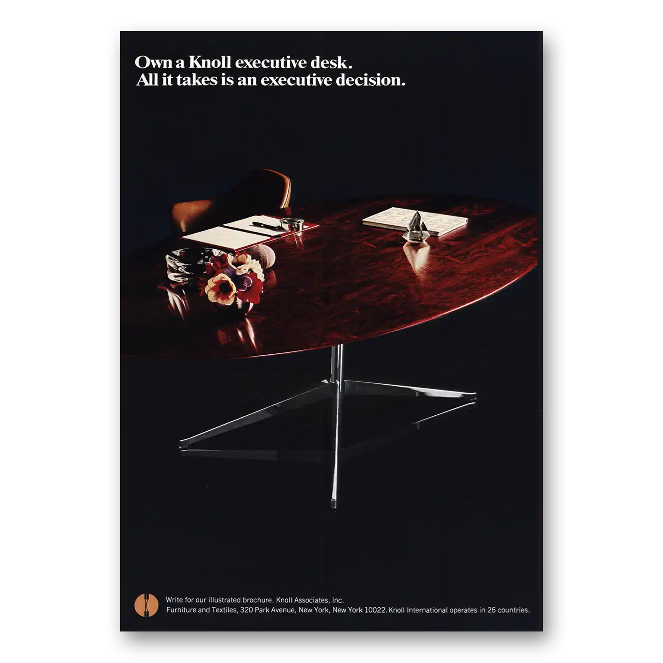 1967 Knoll All It Takes Is Executive Decision Vintage Magazine Print Ad