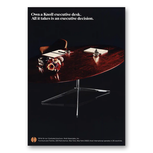 1967 Knoll All It Takes Is Executive Decision Vintage Magazine Print Ad