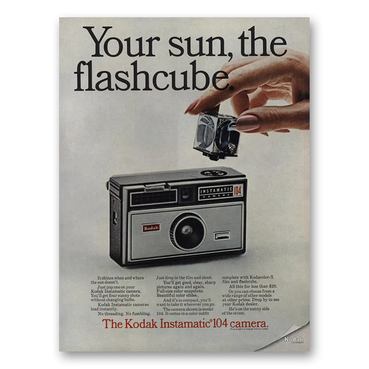 1967 Kodak Instamatic Camera Your Sun the Flashcube Vintage Magazine Print Ad