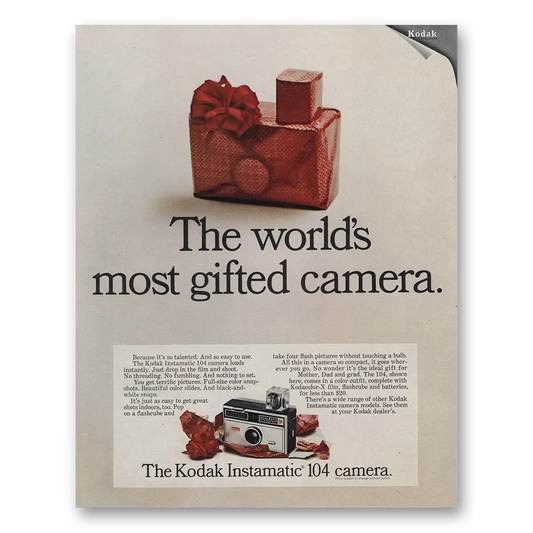 1967 Kodak Instamatic Camera Worlds Most Gifted Vintage Magazine Print Ad