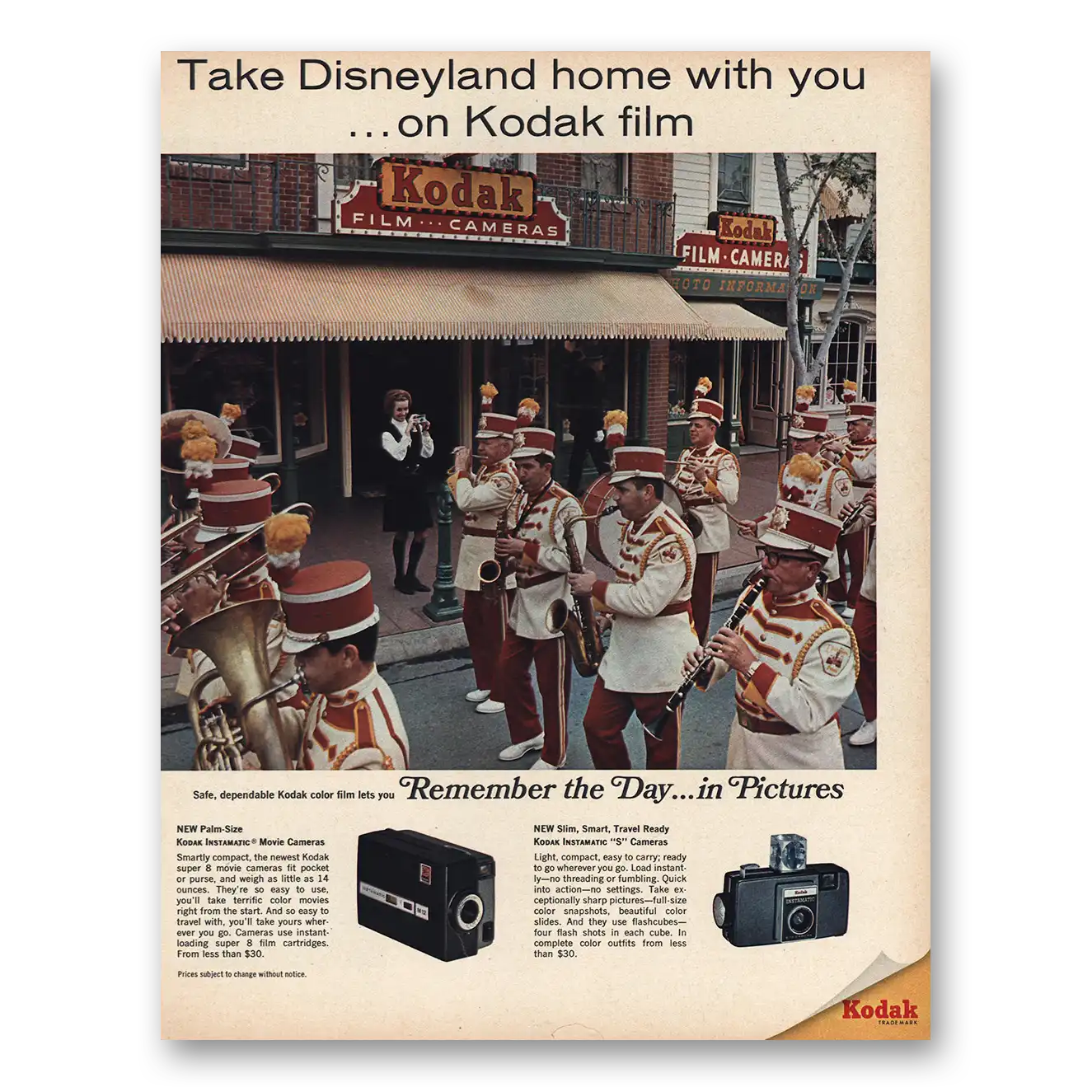 1967 Kodak Film Take Disneyland Home Vintage Magazine Print Ad