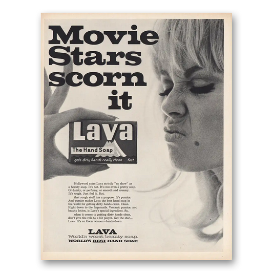 1967 Lava Soap Movie Stars Scorn It Vintage Magazine Print Ad