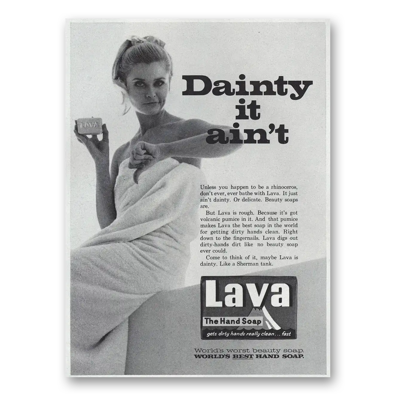 1967 Lava Soap Dainty It Aint Vintage Magazine Print Ad