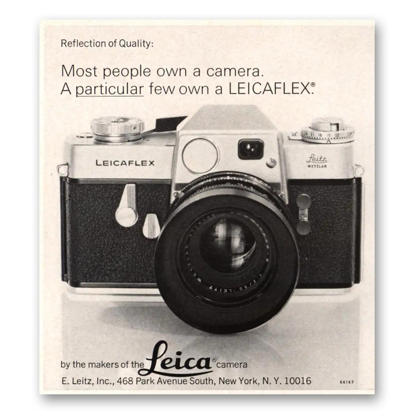 1967 Leica Cameras Leicaflex Most People Own a Camera Vintage Magazine Print Ad