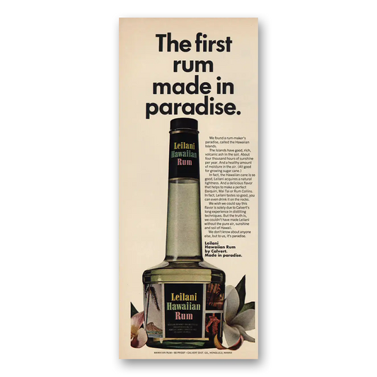 1967 Leilani Hawaiian Rum First Rum Made In Paradise Vintage Magazine Print Ad