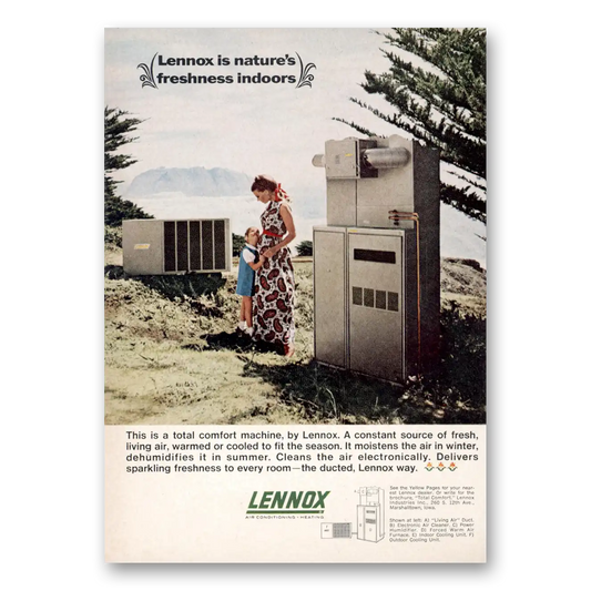 1967 Lennox Total Comfort System Natures Freshness Outdoors Shore Vintage Magazine Print Ad