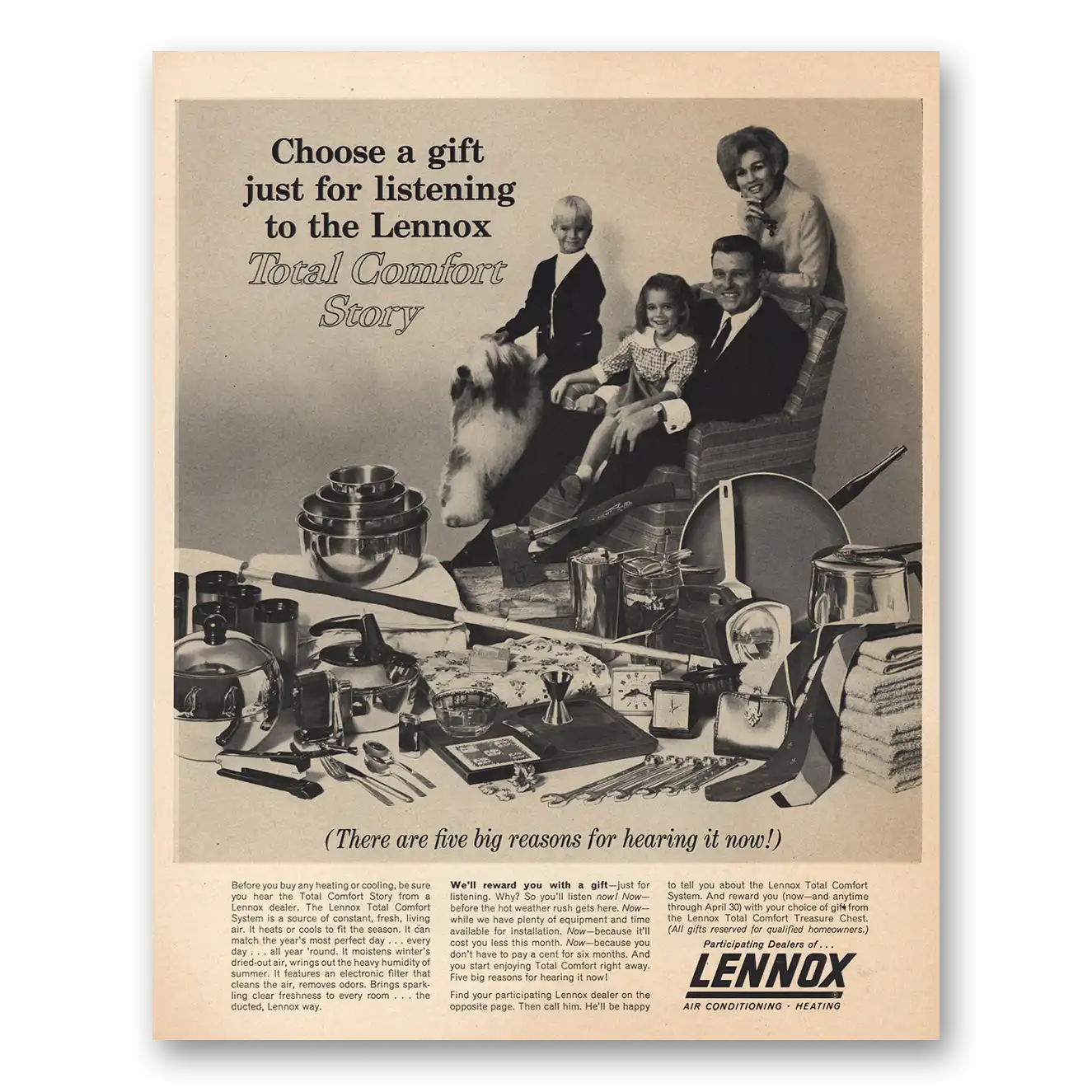 1967 Lennox Air Conditioning Total Comfort Story Vintage Magazine Print Ad