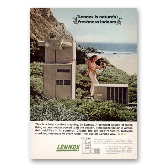 1967 Lennox Total Comfort System Natures Freshness Indoors Vintage Magazine Print Ad