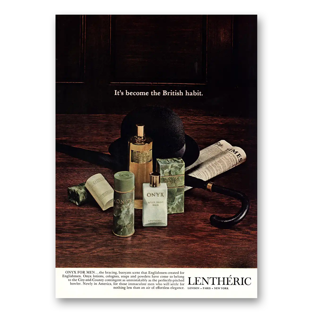 1967 Lentheric Perfumes Become the British Habit Vintage Magazine Print Ad