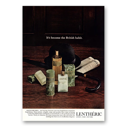 1967 Lentheric Perfumes Become the British Habit Vintage Magazine Print Ad