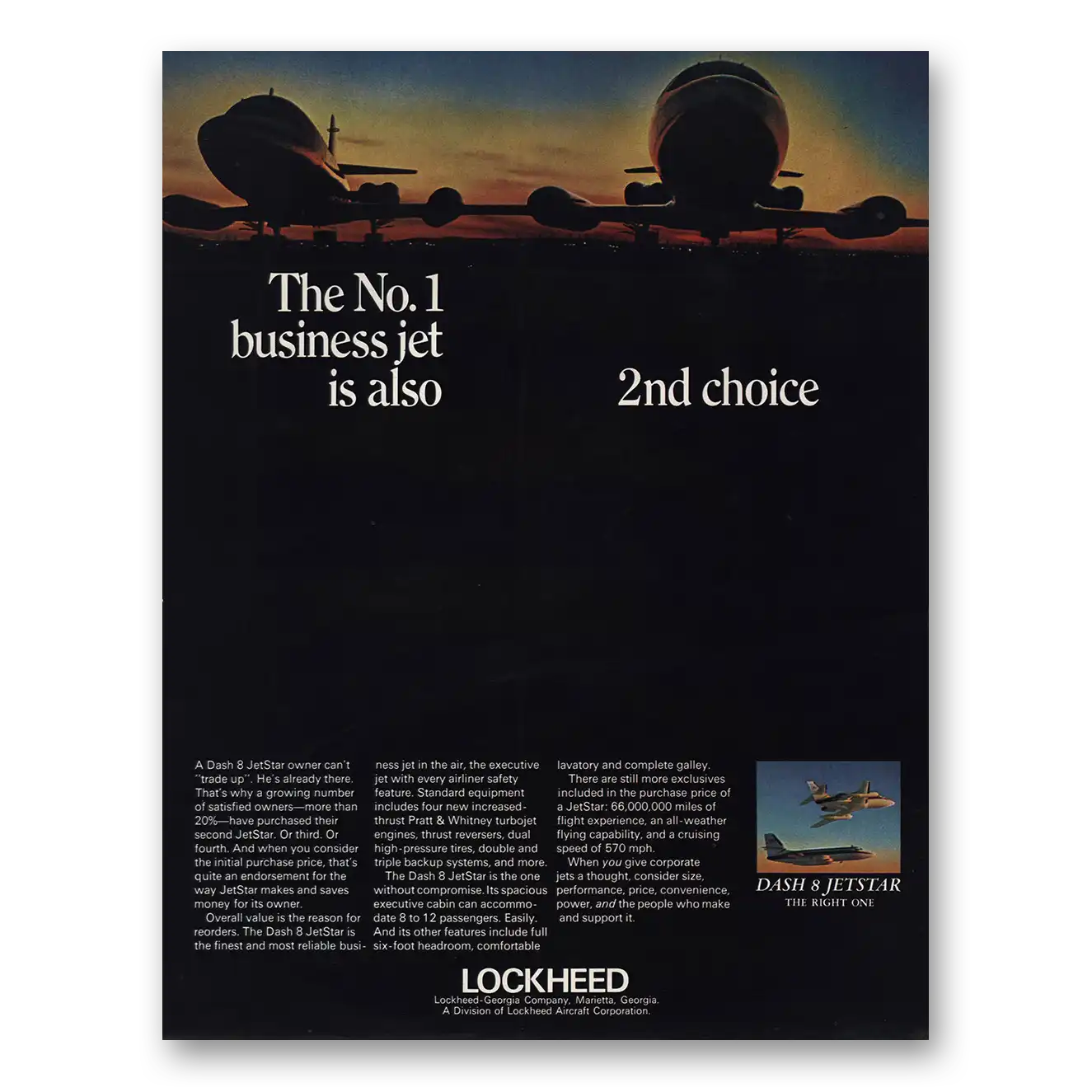 1967 Lockheed Dash & Jetstar No 1 Business Jet Also 2nd Choice Vintage Magazine Print Ad