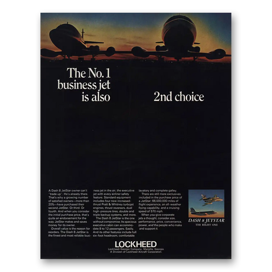 1967 Lockheed Dash & Jetstar No 1 Business Jet Also 2nd Choice Vintage Magazine Print Ad