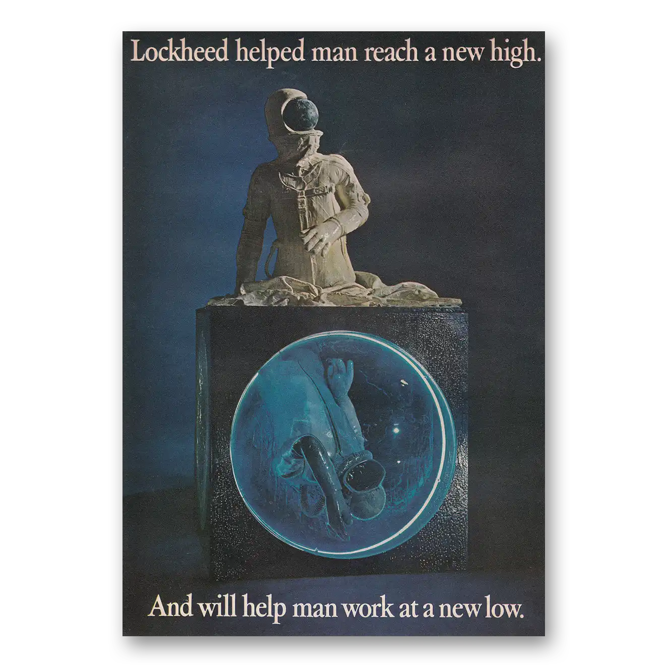 1967 Lockheed Helped Man Reach a New High Vintage Magazine Print Ad