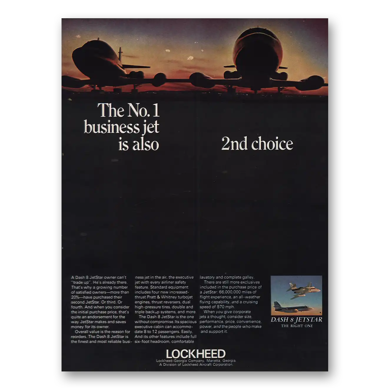 1967 Lockheed No 1 Business Jet Vintage Magazine Print Ad