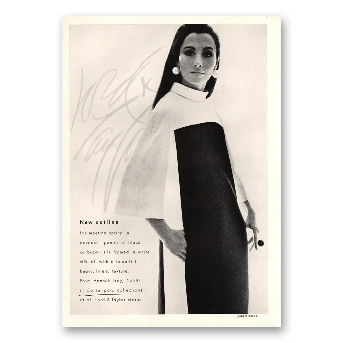 1967 Lord & Taylor New Outline for Meeting Spring Vintage Magazine Print Ad