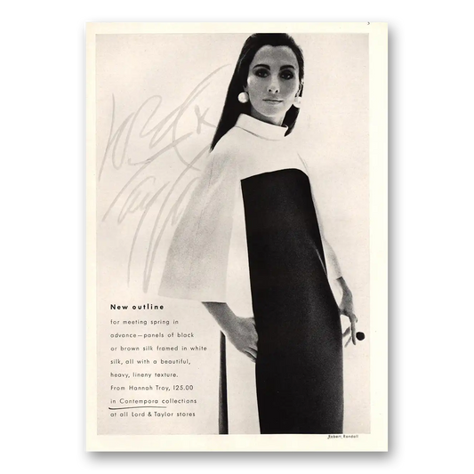 1967 Lord & Taylor New Outline for Meeting Spring Vintage Magazine Print Ad