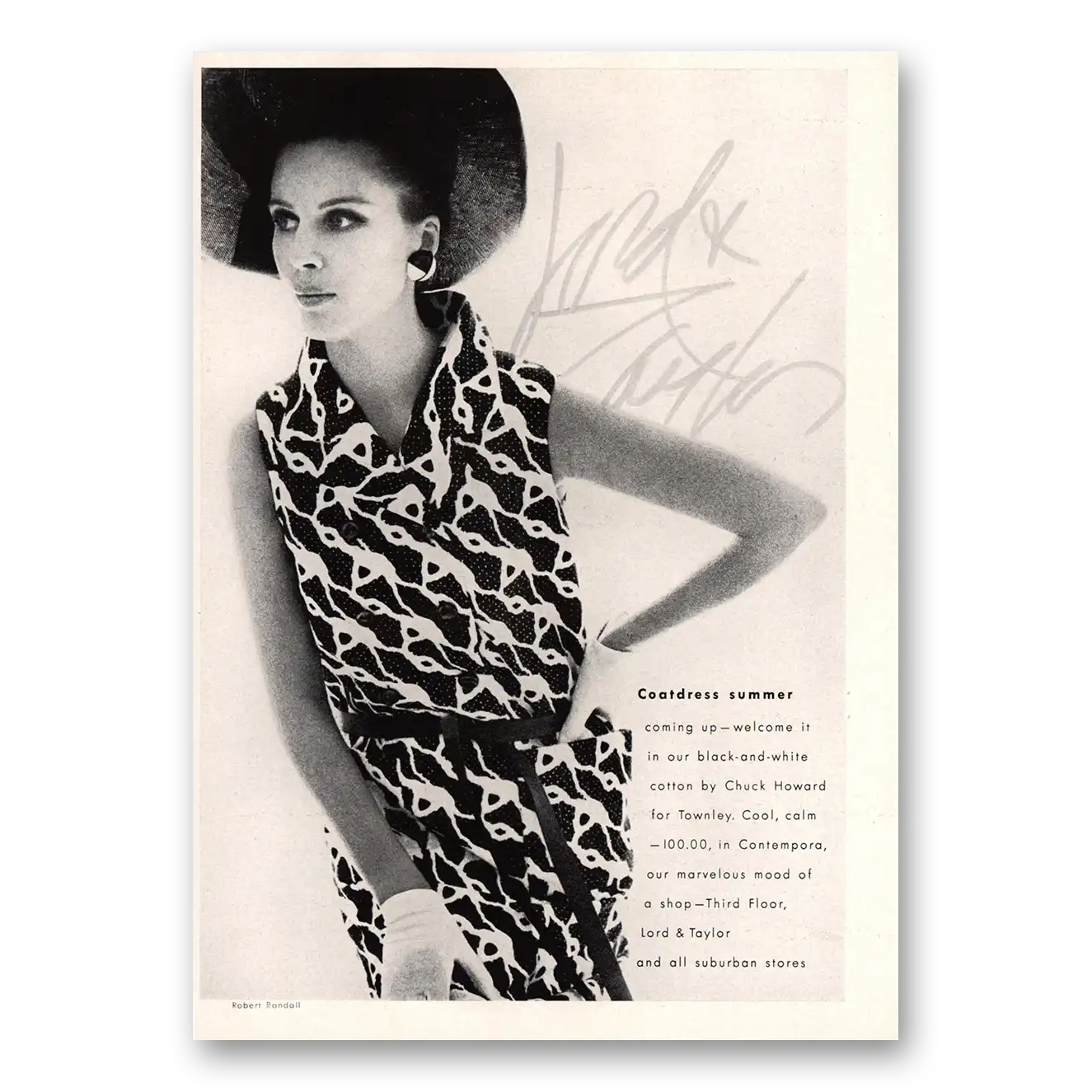 1967 Lord & Taylor Coatdress Summer Vintage Magazine Print Ad