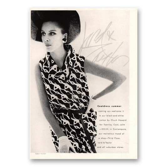 1967 Lord & Taylor Coatdress Summer Vintage Magazine Print Ad