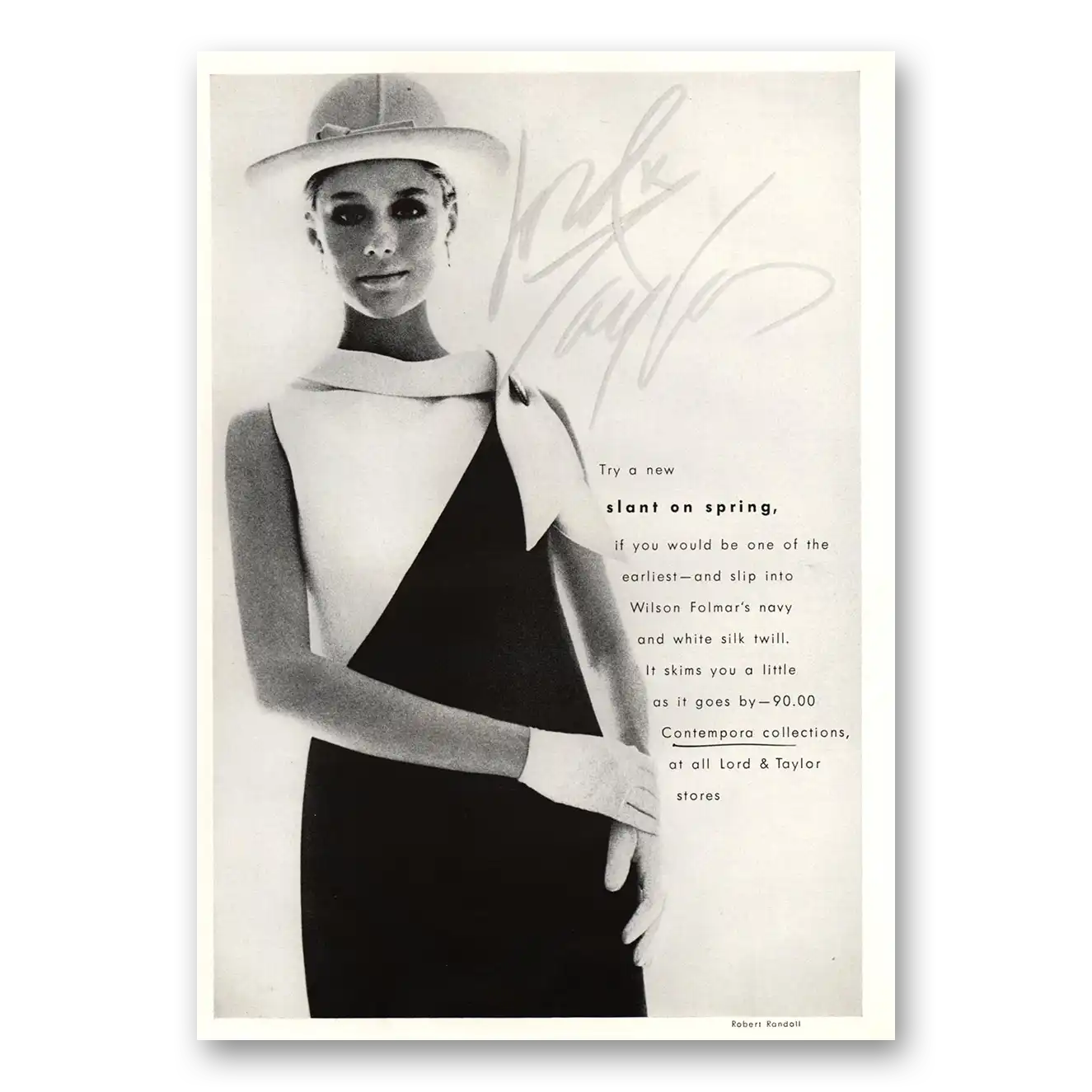 1967 Lord & Taylor Slant On Spring Vintage Magazine Print Ad