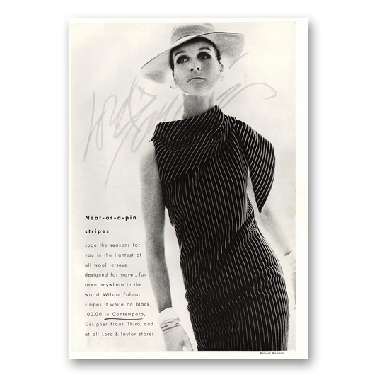 1967 Lord & Taylor Neat As a Pin Stripes Vintage Magazine Print Ad