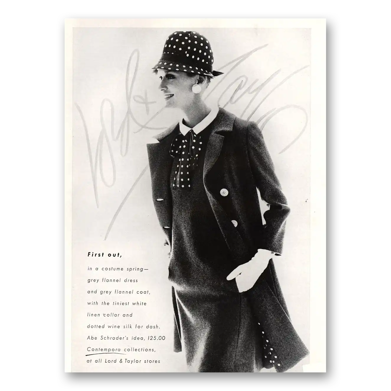 1967 Lord & Taylor First Out Abe Schrader Vintage Magazine Print Ad