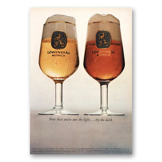 1967 Lowenbrau Beer Now That You've Seen the Light Vintage Magazine Print Ad