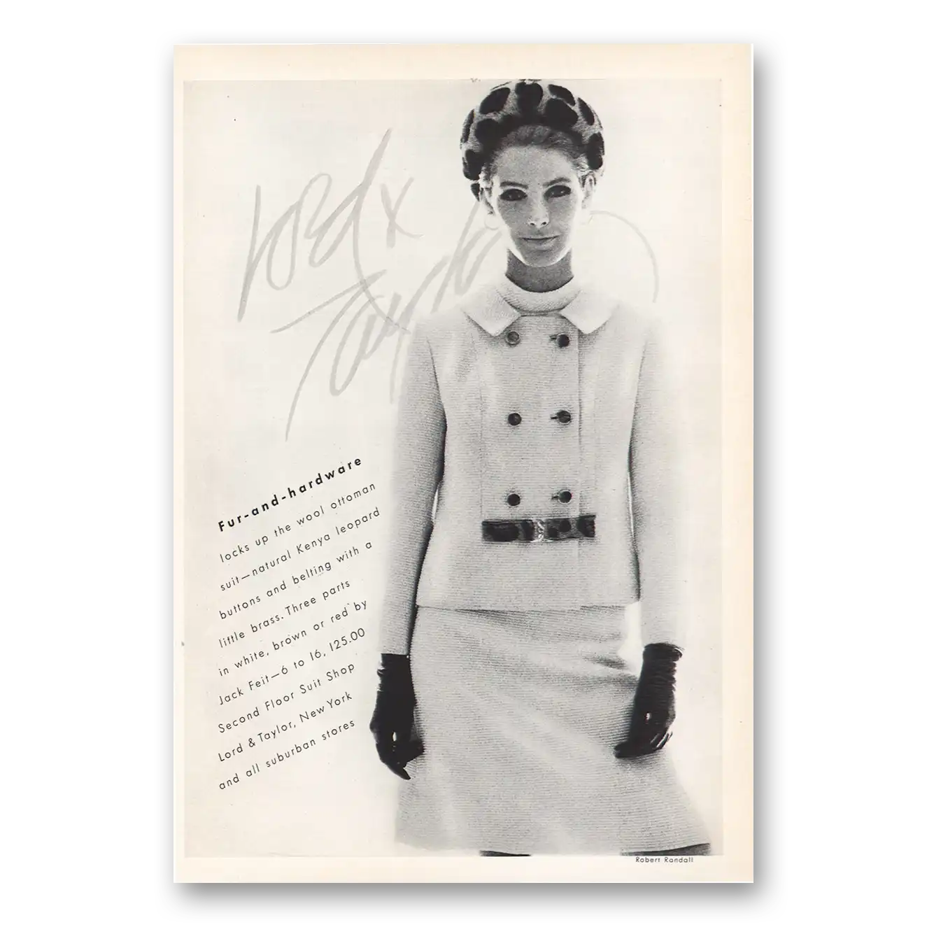 1967 Lord & Taylor Fur and Hardware Vintage Magazine Print Ad