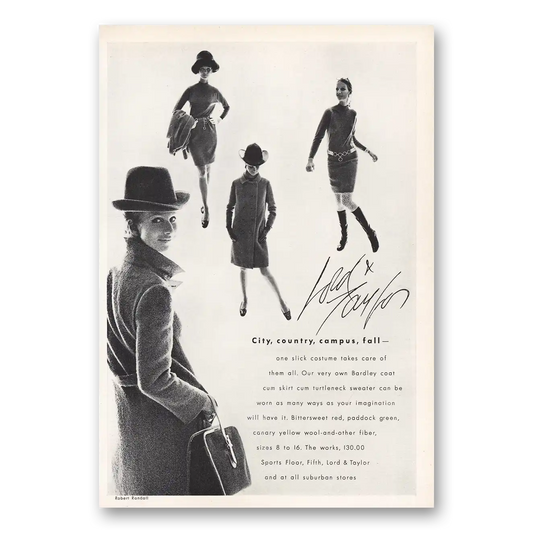 1967 Lord & Taylor City Country Campus Fall Vintage Magazine Print Ad