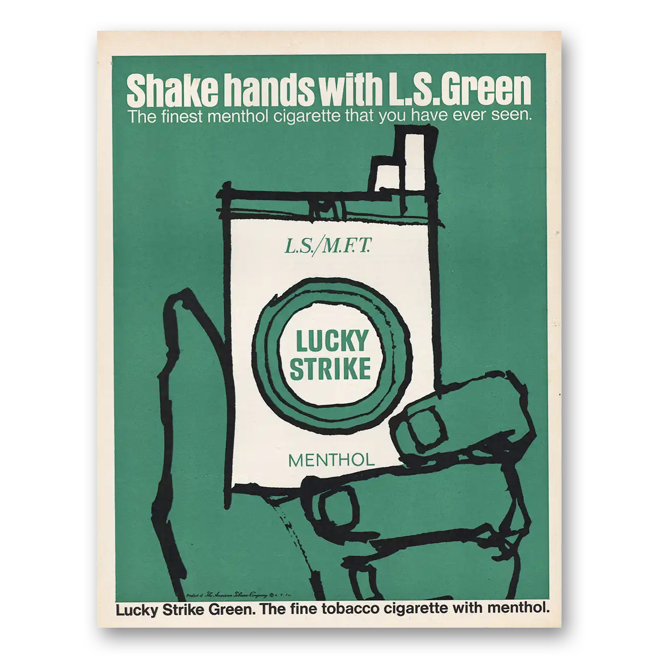 1967 Lucky Strike Cigarettes Shake Hands Vintage Magazine Print Ad