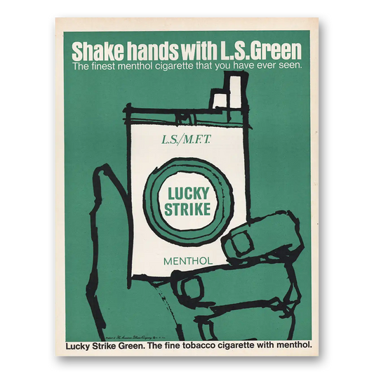 1967 Lucky Strike Cigarettes Shake Hands Vintage Magazine Print Ad